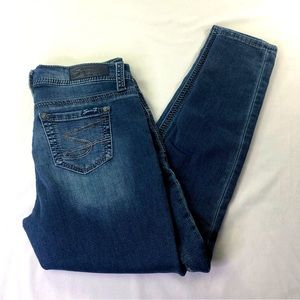 Seven7 Girlfriend Skinny Jeans Denim Pockets Embroidered Blue 4 Casual Women's